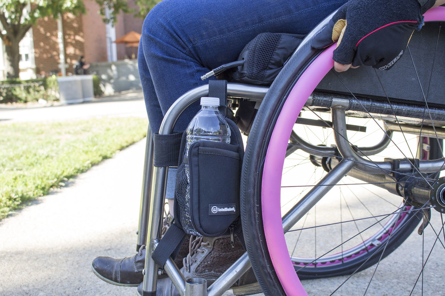 Fit Grips on a wheelchair