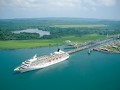 Panama Canal A cruise ship passing through the Panama Canal.