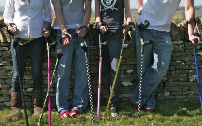 Four people with Cool Crutches